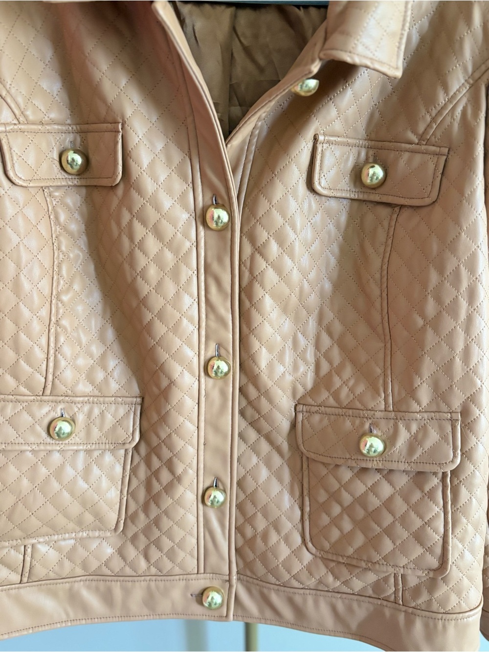 G by Giuliana Quilted Utility Jacket in Tan - Picture 2 of 5